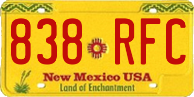 NM license plate 838RFC