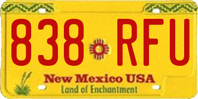 NM license plate 838RFU