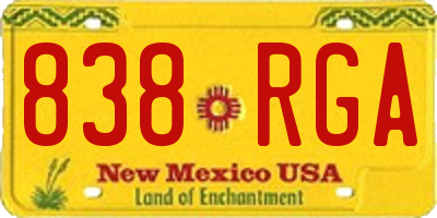 NM license plate 838RGA