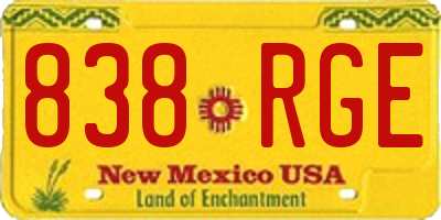 NM license plate 838RGE