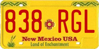 NM license plate 838RGL