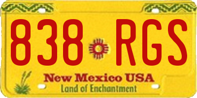 NM license plate 838RGS
