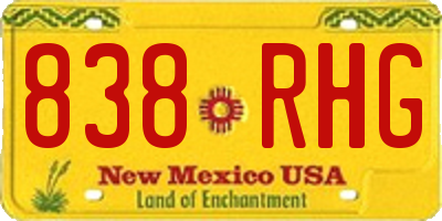 NM license plate 838RHG
