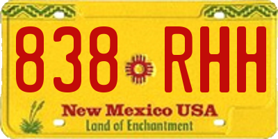 NM license plate 838RHH