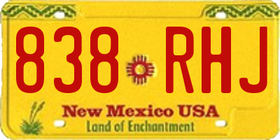 NM license plate 838RHJ