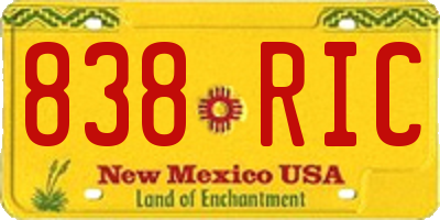 NM license plate 838RIC