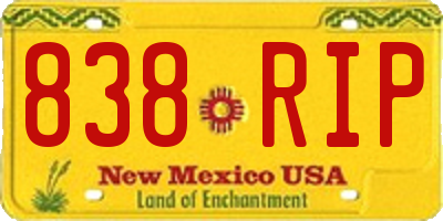 NM license plate 838RIP