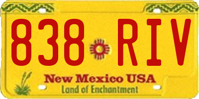 NM license plate 838RIV
