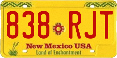 NM license plate 838RJT