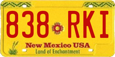 NM license plate 838RKI