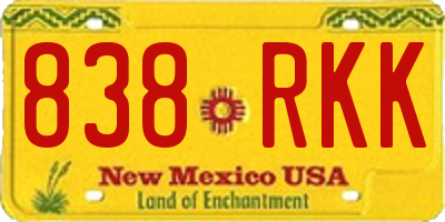 NM license plate 838RKK