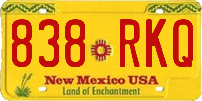 NM license plate 838RKQ