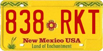 NM license plate 838RKT