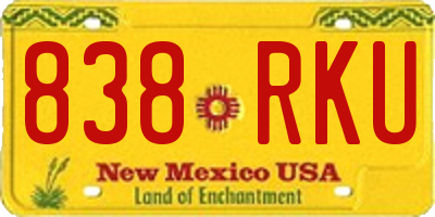 NM license plate 838RKU
