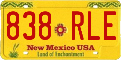 NM license plate 838RLE