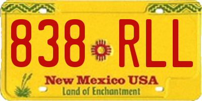 NM license plate 838RLL