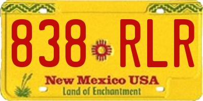 NM license plate 838RLR
