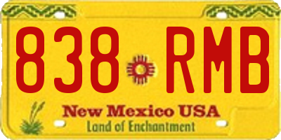 NM license plate 838RMB