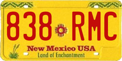NM license plate 838RMC