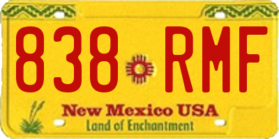 NM license plate 838RMF