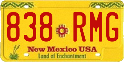 NM license plate 838RMG