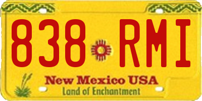 NM license plate 838RMI