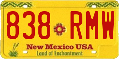 NM license plate 838RMW