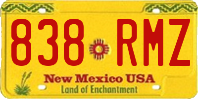 NM license plate 838RMZ