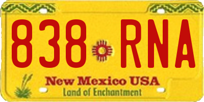 NM license plate 838RNA