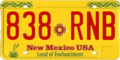 NM license plate 838RNB
