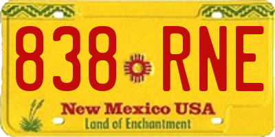 NM license plate 838RNE