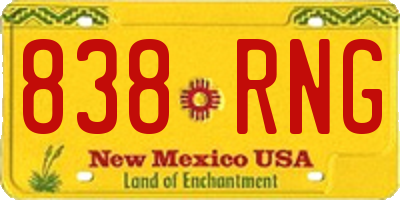 NM license plate 838RNG