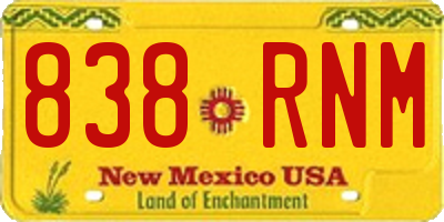 NM license plate 838RNM