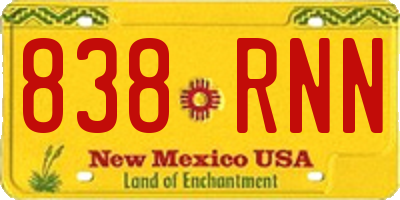 NM license plate 838RNN