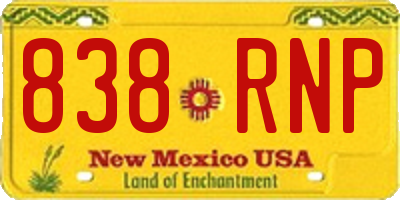 NM license plate 838RNP
