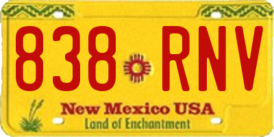 NM license plate 838RNV