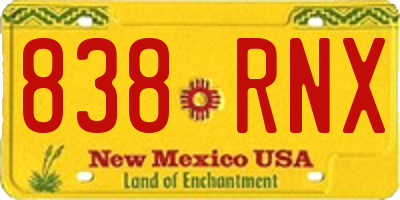 NM license plate 838RNX