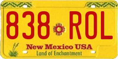 NM license plate 838ROL