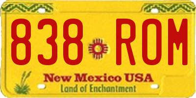 NM license plate 838ROM