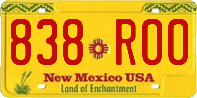 NM license plate 838ROO
