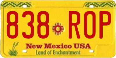 NM license plate 838ROP