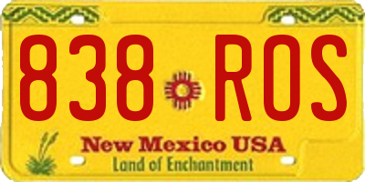 NM license plate 838ROS