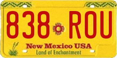 NM license plate 838ROU