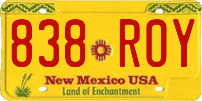 NM license plate 838ROY