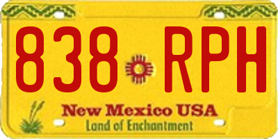 NM license plate 838RPH