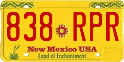 NM license plate 838RPR