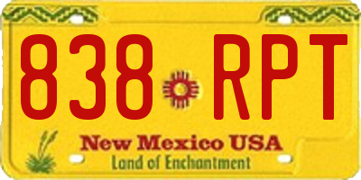 NM license plate 838RPT
