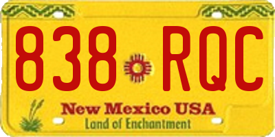 NM license plate 838RQC