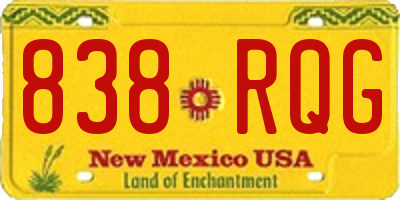 NM license plate 838RQG