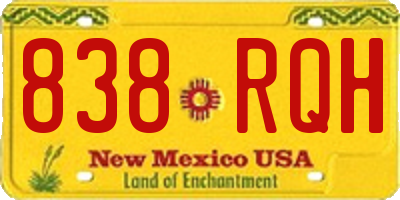 NM license plate 838RQH